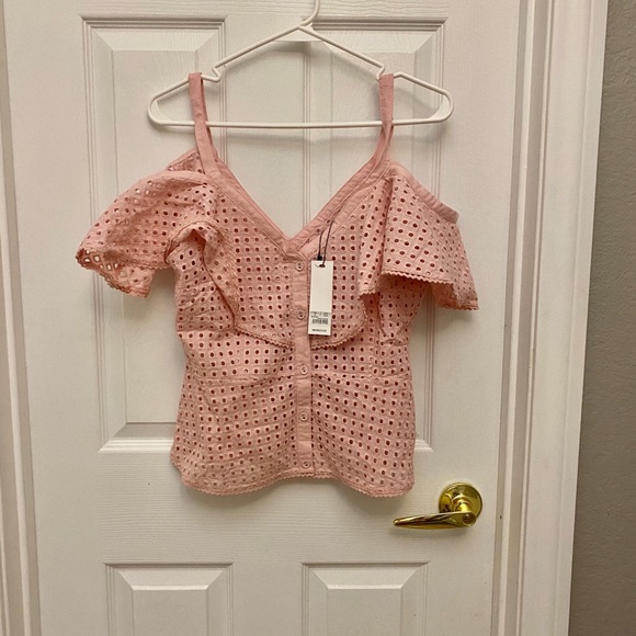 BB Dakota Pink Arletta Eyelet Top Medium NWT New - Picture 4 of 4